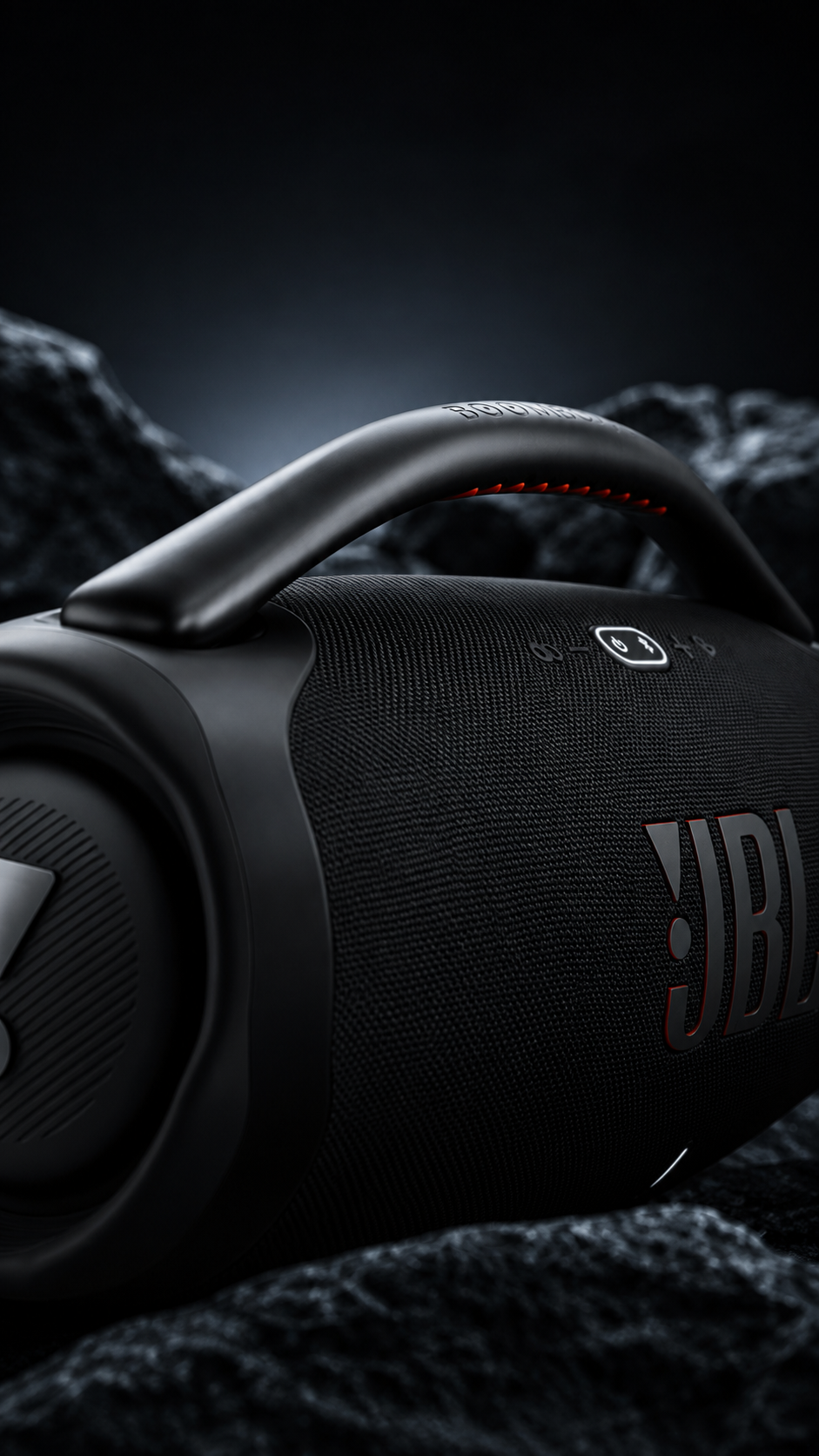 JBL BOOMBOX 3 — RUGGED MACRO CLOSE-UP