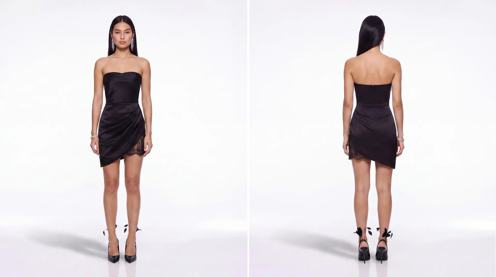 YSL — TWO-UP FULL LOOK, FRONT AND BACK
