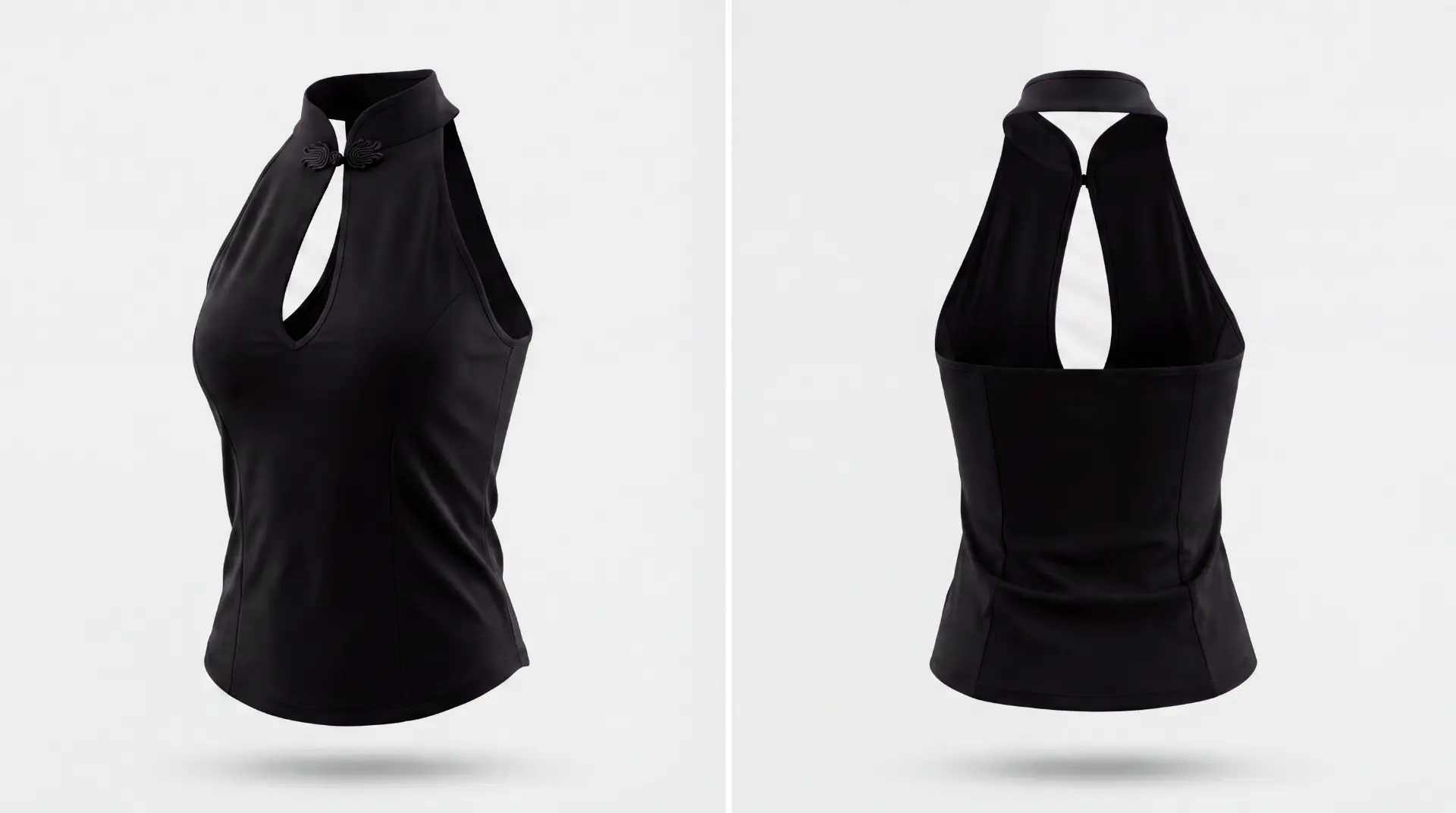 ZARA — TWO-UP BLACK HALTER TOP PRODUCT STILL
