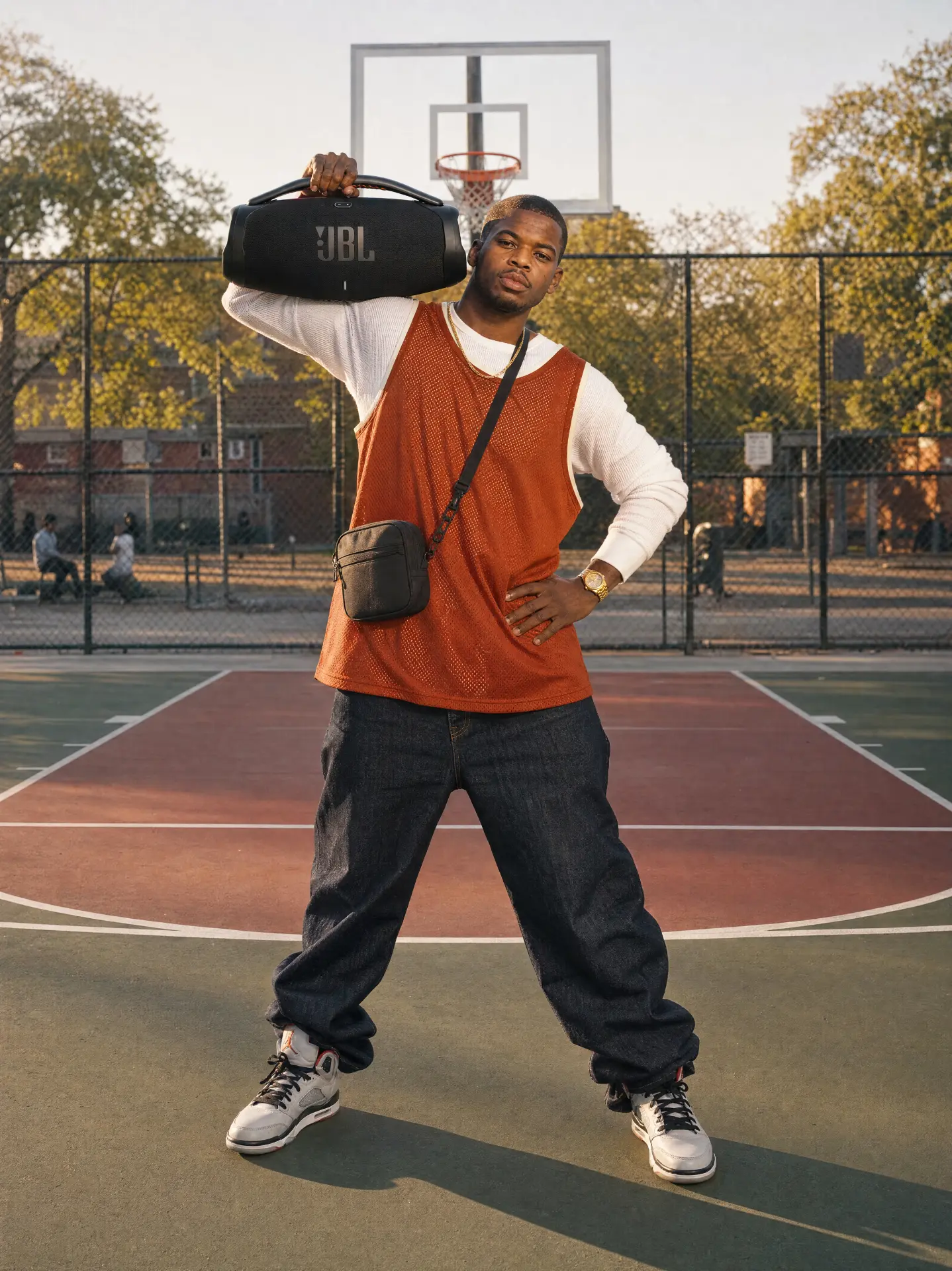 JBL BOOMBOX 3 — COURTSIDE PORTRAIT IN GOLDEN LIGHT