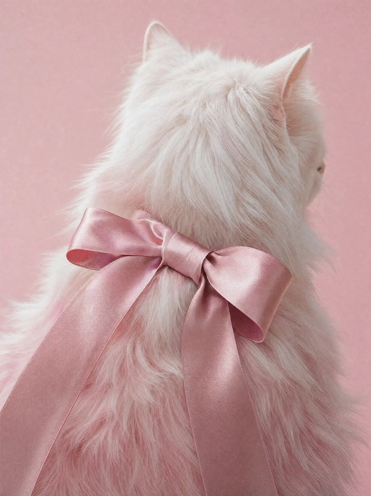 RHODE — WHITE CAT WITH PINK SATIN BOW