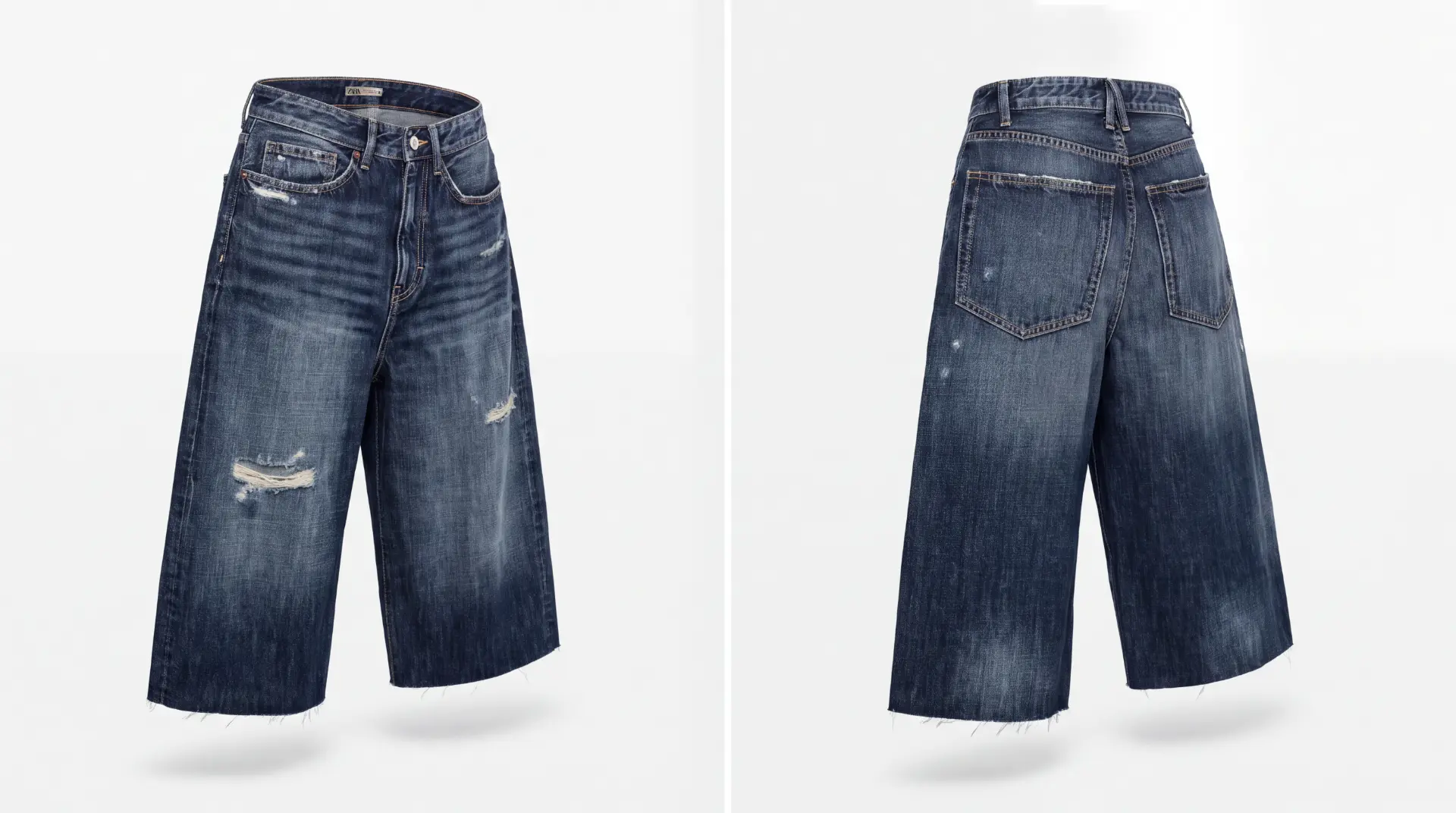 ZARA — TWO-UP CROPPED DENIM PRODUCT STILL