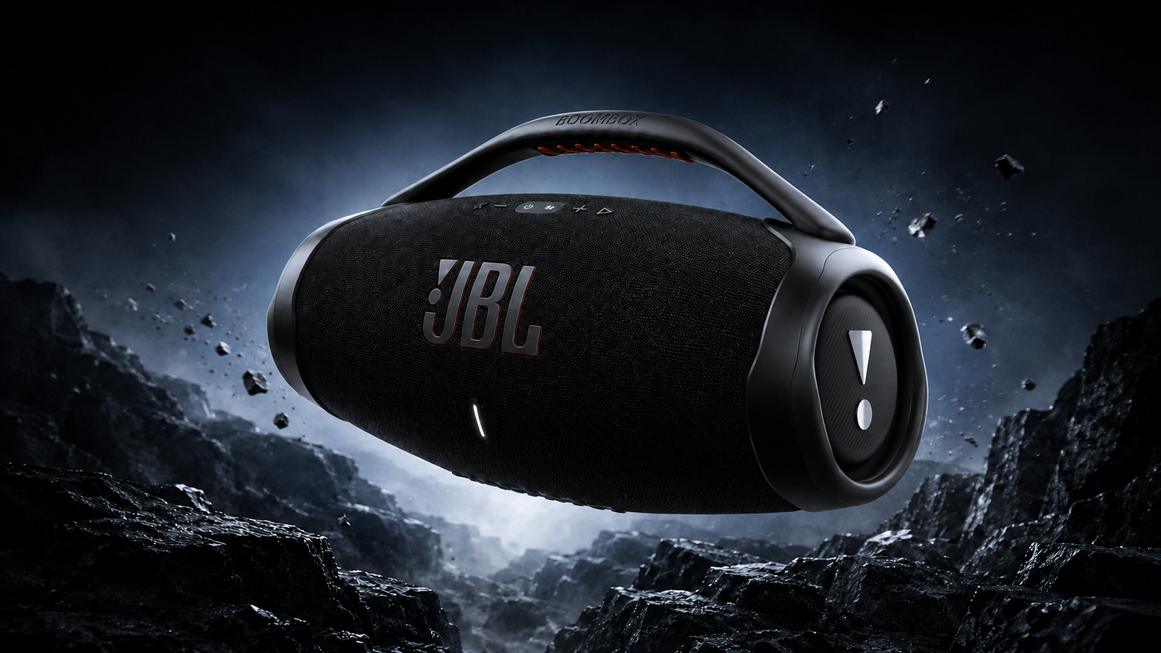 JBL BOOMBOX 3 — FLOATING ABOVE A BLACK CANYON